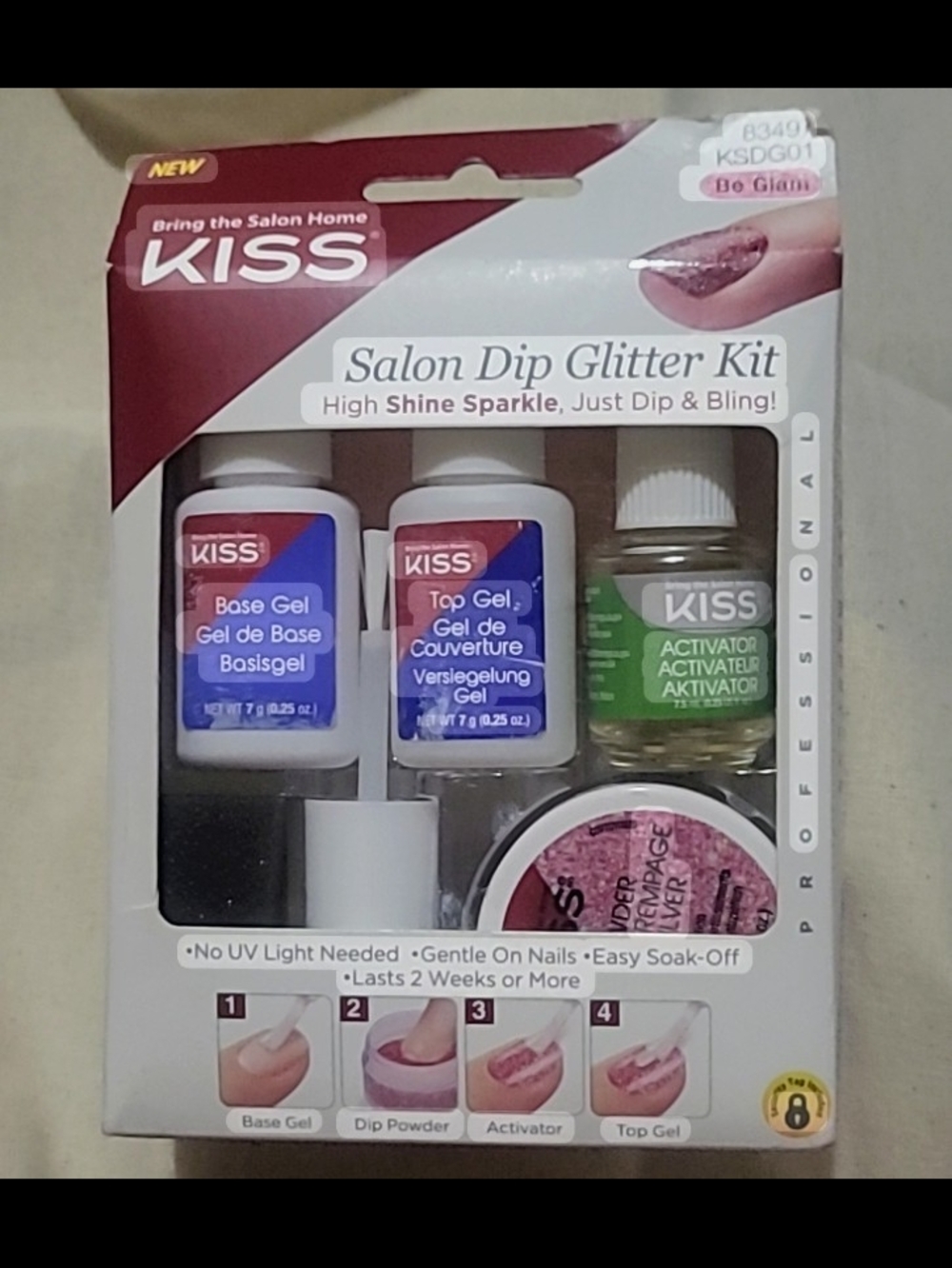 KISS Salon Dip Glitter Kit (KSDG01),